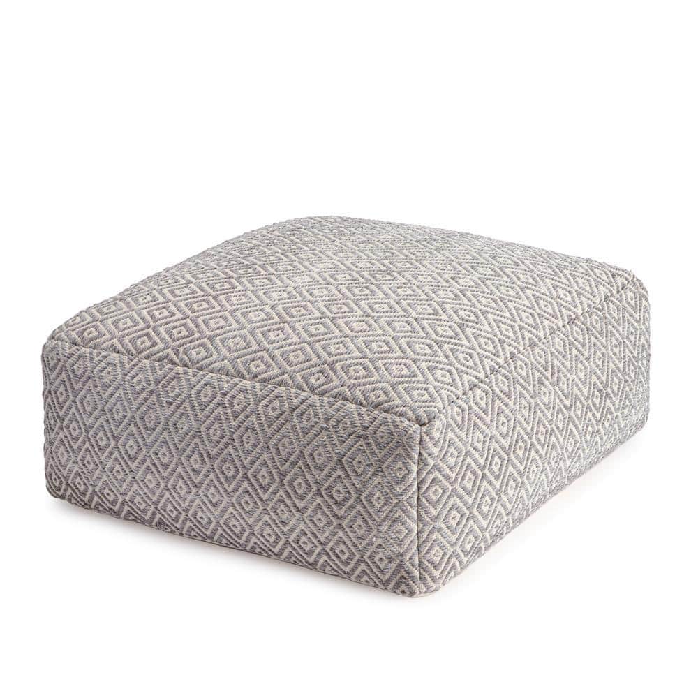 Willamette Slate 34 in. x 34 in. x 16 in. Gray and Beige Ottoman