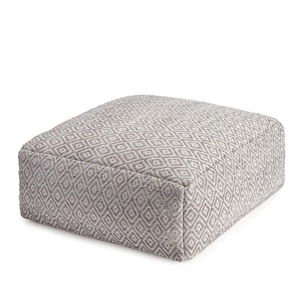 Anji Mountain Willamette Slate 34 in. x 34 in. x 16 in. Gray and Beige Ottoman