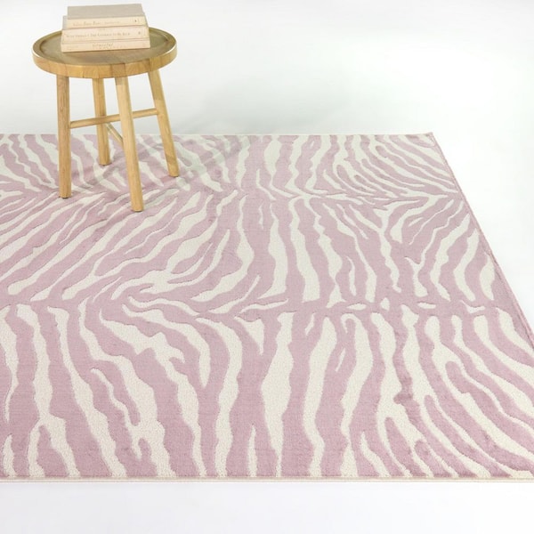 Tayali Lilac 7 ft. 10 in. x 10 ft. Animal Print Area Rug