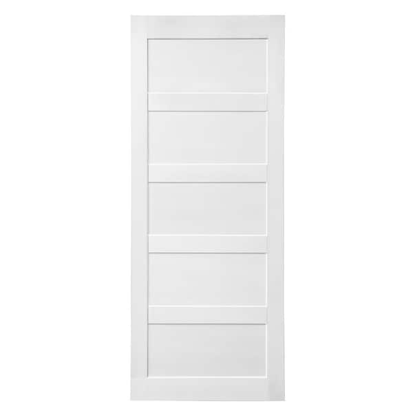 Nivencai 32 in. x 80 in. Solid Core White Prime MDF Barn Door Slab, DIY Assemble Door, Hardware Kit Not Include