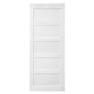 36 in. x 80 in. Solid Core White Prime MDF Barn Door Slab, DIY Assemble Door, Hardware Kit Not Include