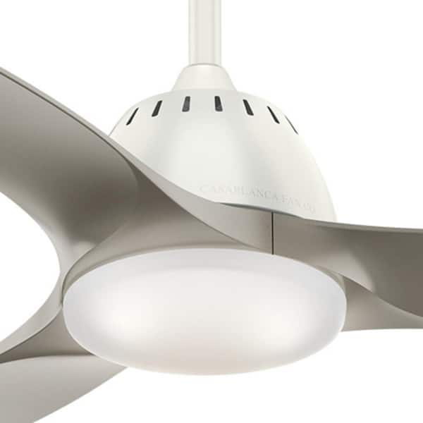 Casablanca - Wisp 44 in. Fresh White Indoor Ceiling Fan with LED Light Kit and Handheld Remote