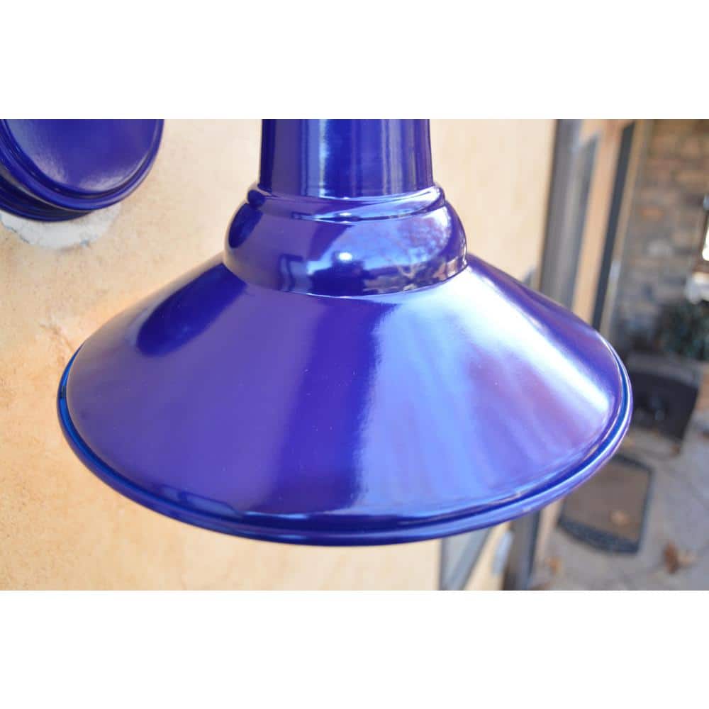 Shelby Blue Metal Dimmable Exterior Wall Light