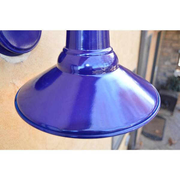 blue outdoor barn light