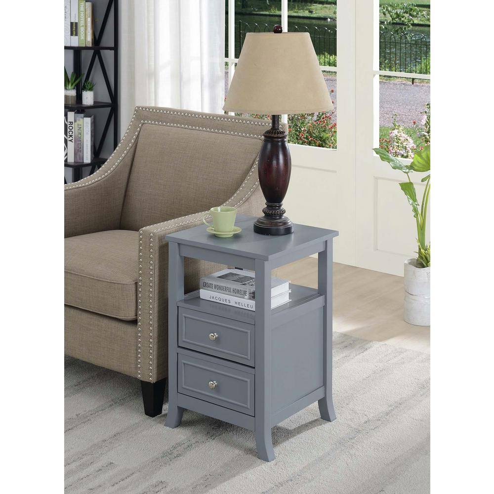Melbourne 16" Birch Veneer Square End Table with Storage
