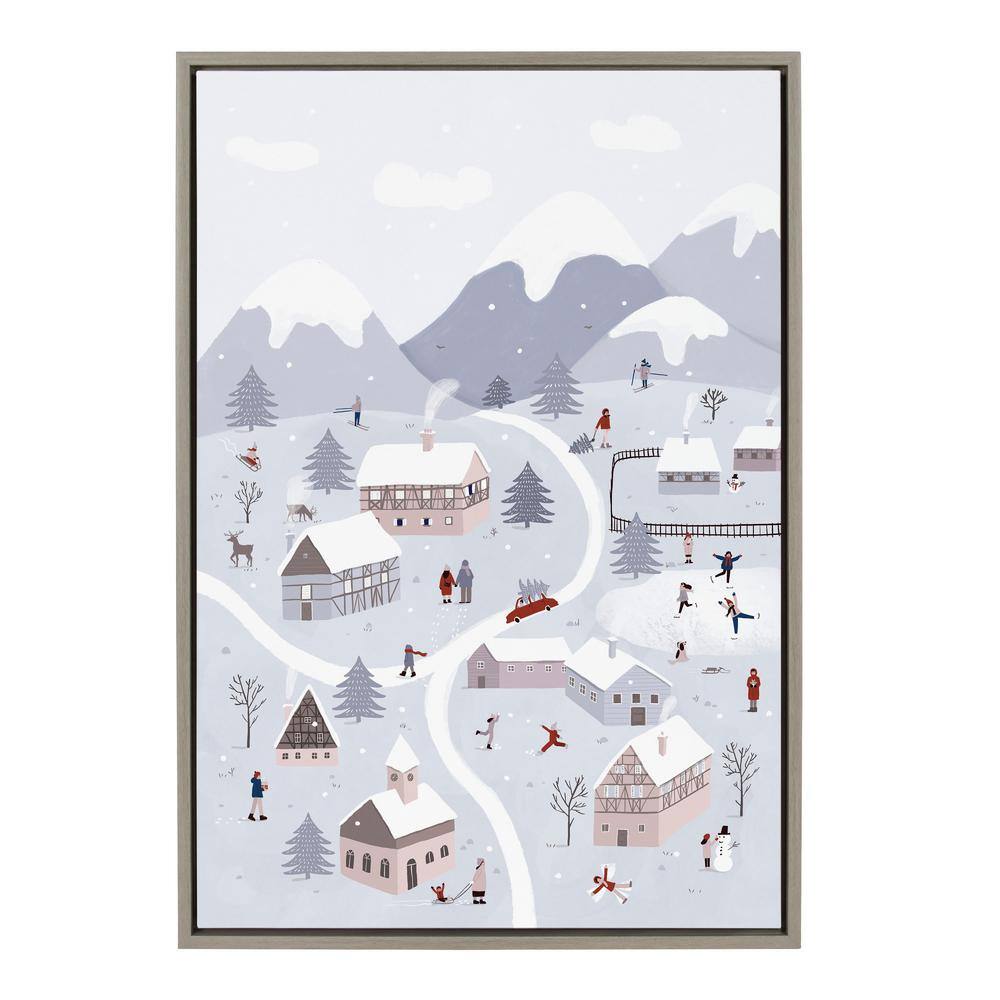 Sylvie Winter Wonderland by Maja Tomljanovic Framed Canvas Landscape Art Print 33 in. x 23 in. price history on PriceWatchPro