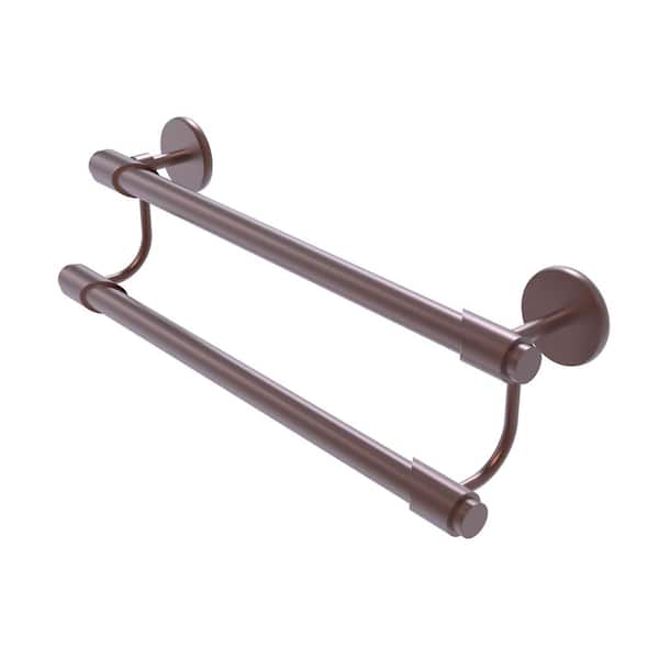 Allied Brass Tribecca Collection 24 in. Wall Mounted Double Towel Bar in Antique Copper