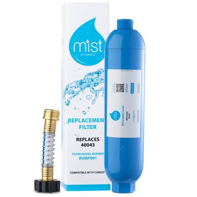 Mist 40043 Compatible with Camco 40043, 40013, 40041 RV Water Filter with Flexible Hose Protector