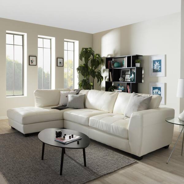 Baxton Studio Orland 2 Piece White Faux Leather 4 Seater L Shaped Left Facing Chaise Sectional Sofa 4203 4204 Hd The Home Depot - How To Clean A White Faux Leather Couch Baxton Studio Orland 2 Piece White Faux Leather 4 Seater L Shaped Left Facing Chaise Sectional Sofa 4203 4204 Hd The Home Depot - How To Clean A White Faux Leather Couch