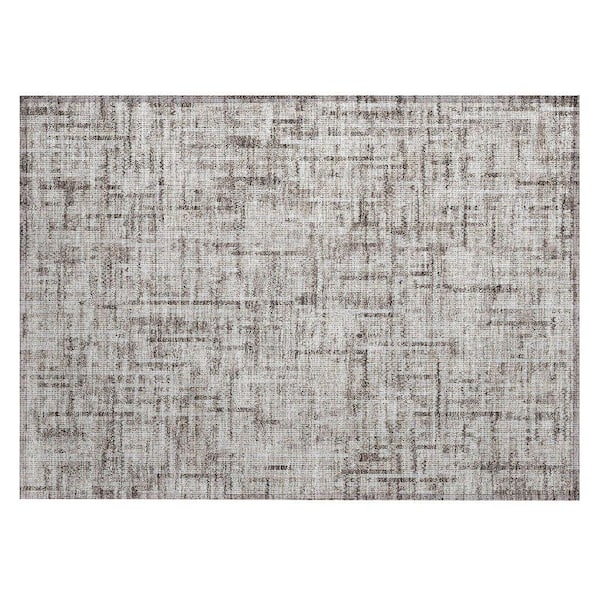 Chantille Machine Washable Indoor/Outdoor Abstract ACN2130 Taupe 1 ft. 8 in. x 2 ft. 6 in. Accent Rug
