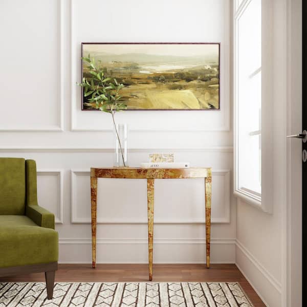 Butler Specialty Company Ingrid 36 in. Light Brown Specialty Demilune Shaped Burl Wood Console Table