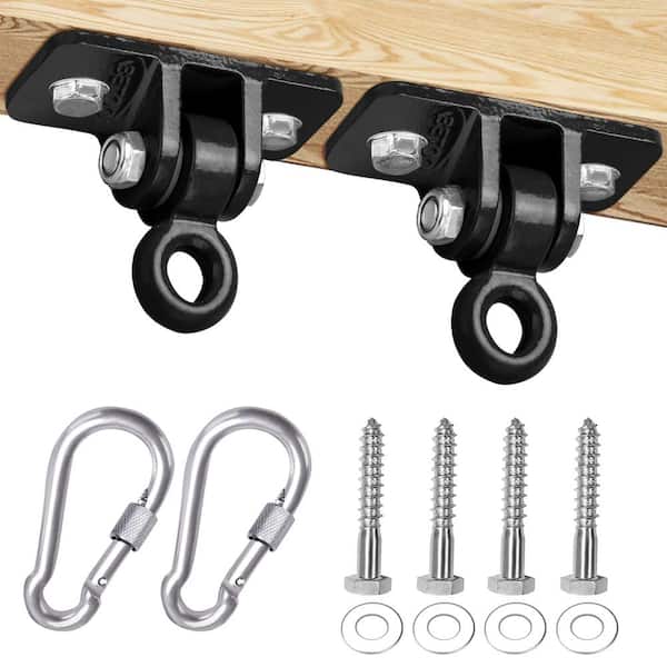 Angel Sar Black Capacity Heavy-Duty Swing Hangers, Load Capacity 10000 lbs. (2-Pack)