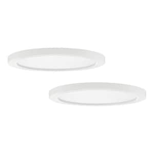 13 in. New Ultra-Low Profile Edgelit 5CCT Selectable LED Flush Mount Matte White (2-Pack)