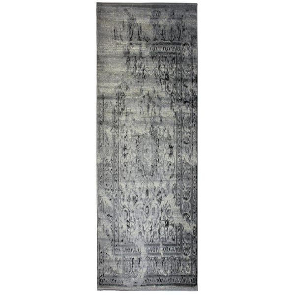 MSRUGS Ahwahnee Gray 3 ft. x 8 ft. Polypropylene Runner Rug