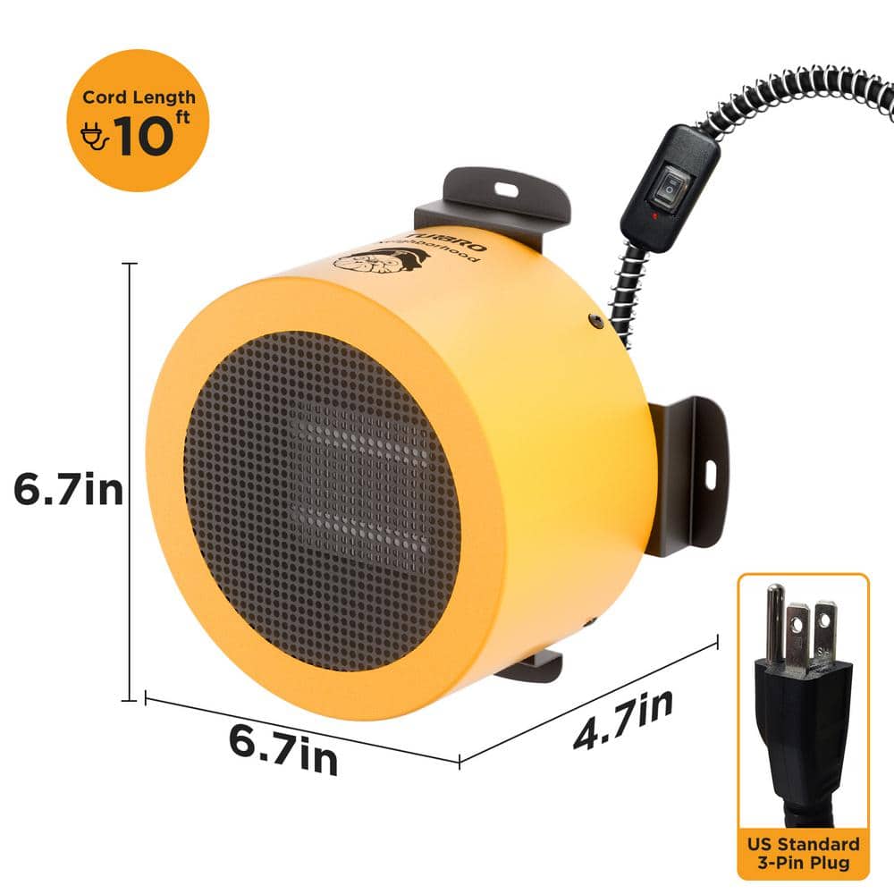 Yellow Ceramic Wall Mount Dog House Heater with Automatic Shut-off