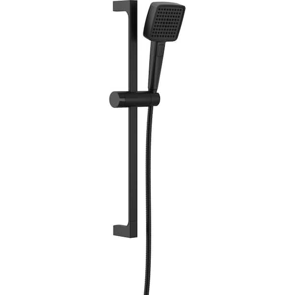 FeatherRain Spray with Slide Bar 4-Spray Wall Mount Handheld Shower Head 1.75 GPM in Matte Black
