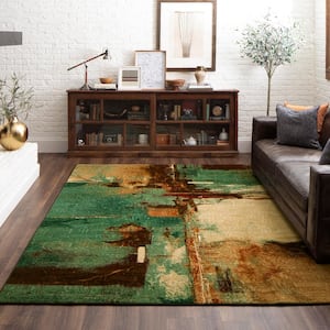 Aqua Fusion Multi 7 ft. 6 in. x 10 ft. Abstract Area Rug