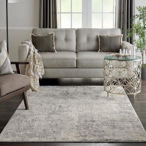Rustic Textures Grey/Beige 5 ft. x 7 ft. Abstract Contemporary Area Rug