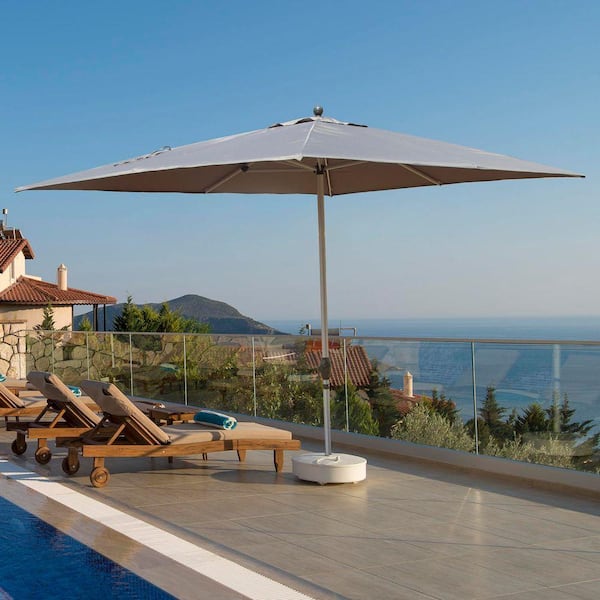 12 ft rectangle patio umbrella 12 ft. Rectangle Outdoor Patio Umbrella in Gray with Crank Lift (No Base)  FF-U08B-H