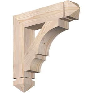 3.5 in. x 18 in. x 18 in. Douglas Fir Balboa Arts and Crafts Smooth Bracket