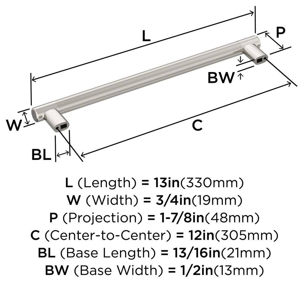Polished Nickel 13" Modern Industrial Appliance Pull
