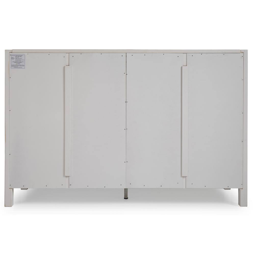 White Farmhouse Double Dresser with Six Drawers