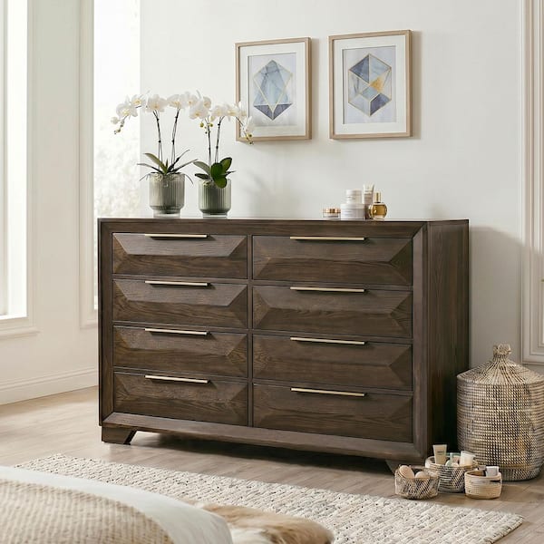 espresso dresser Keane 64" Wood 6-Drawer + Reviews / Enhancing the contemporary design of your bedroom is the focus of the Edina Collection Sorelle Providence Double Dresser in