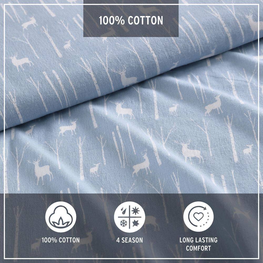 Full Gray Cotton Flannel Deep Pocket Sheet Set