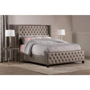 Memphis King Upholstered Bed, Textured Pewter