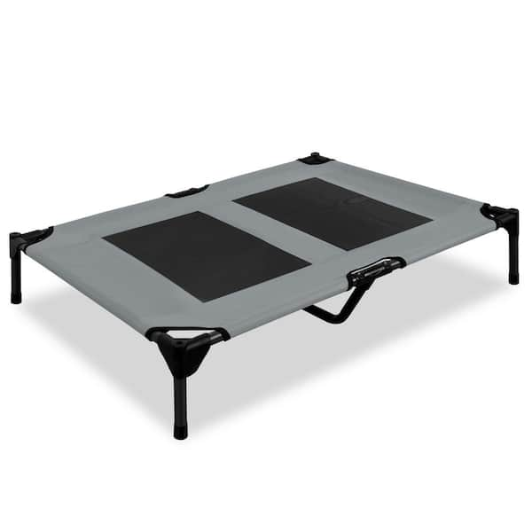 EdenBranch Medium Raised Pet Bed - Grey And Black 742002G - The Home Depot