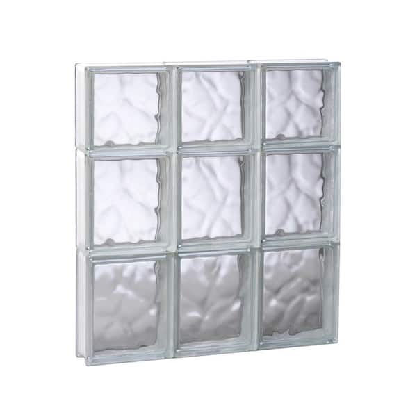 Clearly Secure 17.25 in. x 21.25 in. x 3.125 in. Frameless Wave Pattern Non-Vented Glass Block Window