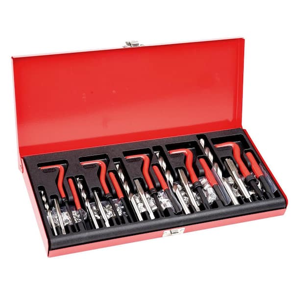 SKYSHALO Helicoil Thread Repair Kit,166-Piece Metric HSS Drill Helicoil Repair Kit, Heli Coil Rethreading Tool Specialty Fastener
