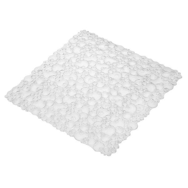 Croydex 20-7/8 in. x 20-7/8 in. Bubbles Shower Mat in Clear
