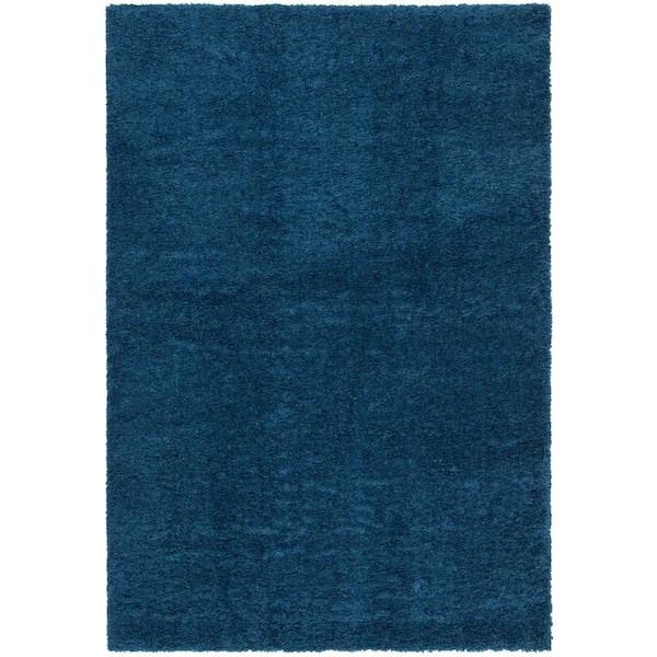 SAFAVIEH August Shag Navy Doormat 2 ft. x 4 ft. Solid Area Rug
