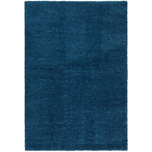 August Shag Navy 4 ft. x 6 ft. Solid Area Rug
