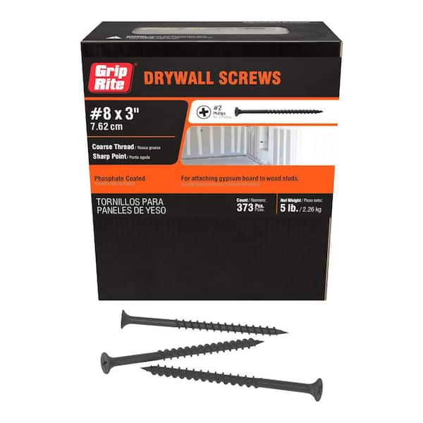 #8 x 3 in. #2 Phillips Bugle Head Coarse Thread Drywall Screws 5 lb. Box