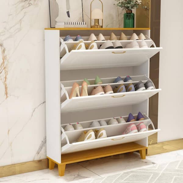 49.5 in. H x 35.4 in. W Multi-Colored Wood Shoe Storage Cabinet