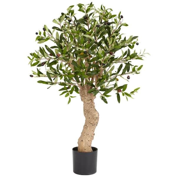 Nearly Natural 2.5 ft. Artificial Green Olive Silk Tree