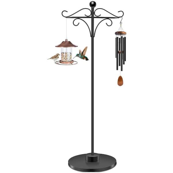 63 in. Black Iron Adjustable Double Shepard's Hooks