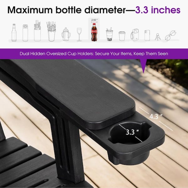 PURPLE LEAF Adirondack Chair 4-set HDPE All-Weather Outdoor