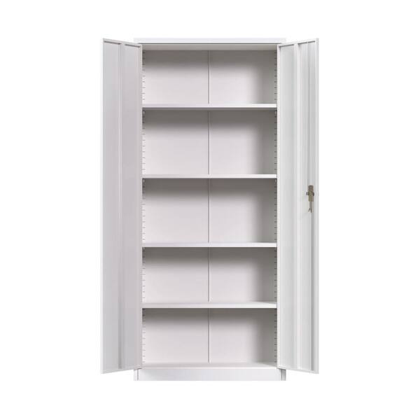 Sterilite Adjustable 4-Shelf Storage Cabinet with Doors, Gray | 01423V01