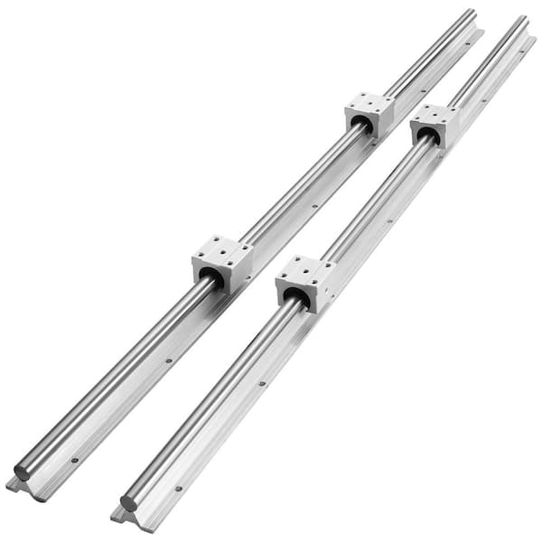 VEVOR Linear Guide Rail Set SBR16 800mm (2-Piece) 31.5 in./800 mm SBR16 Guide Rails and (4-Piece) SBR16UU Slide Blocks