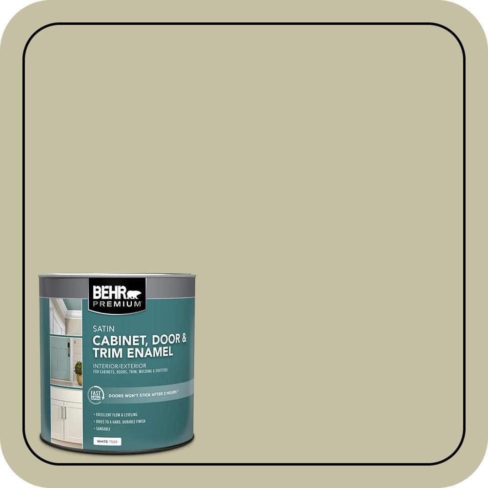BEHR PREMIUM 1 qt. #S350-3 Washed Olive Satin Enamel Interior