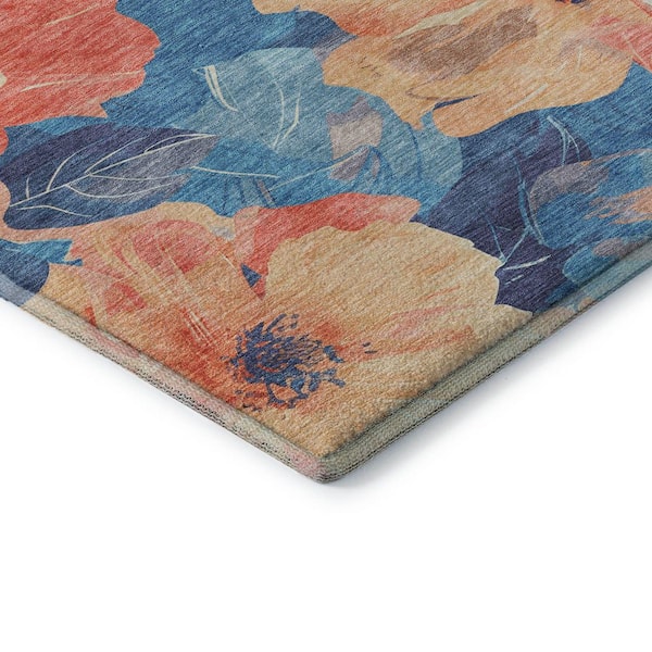 Mayfield Premium Machine Washable Abstract AMF1542 Peach 5 ft. x 7 ft. 6 in. Area Rug