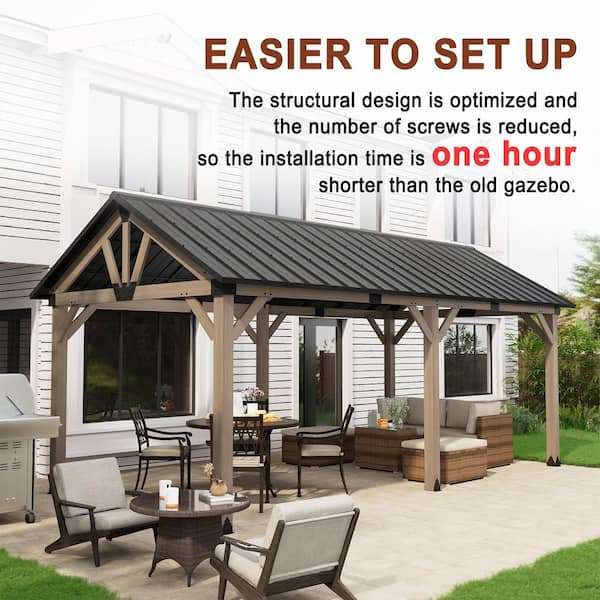 Mondawe Greenwich 12 ft. x 20 ft. Outdoor Patio Canopy