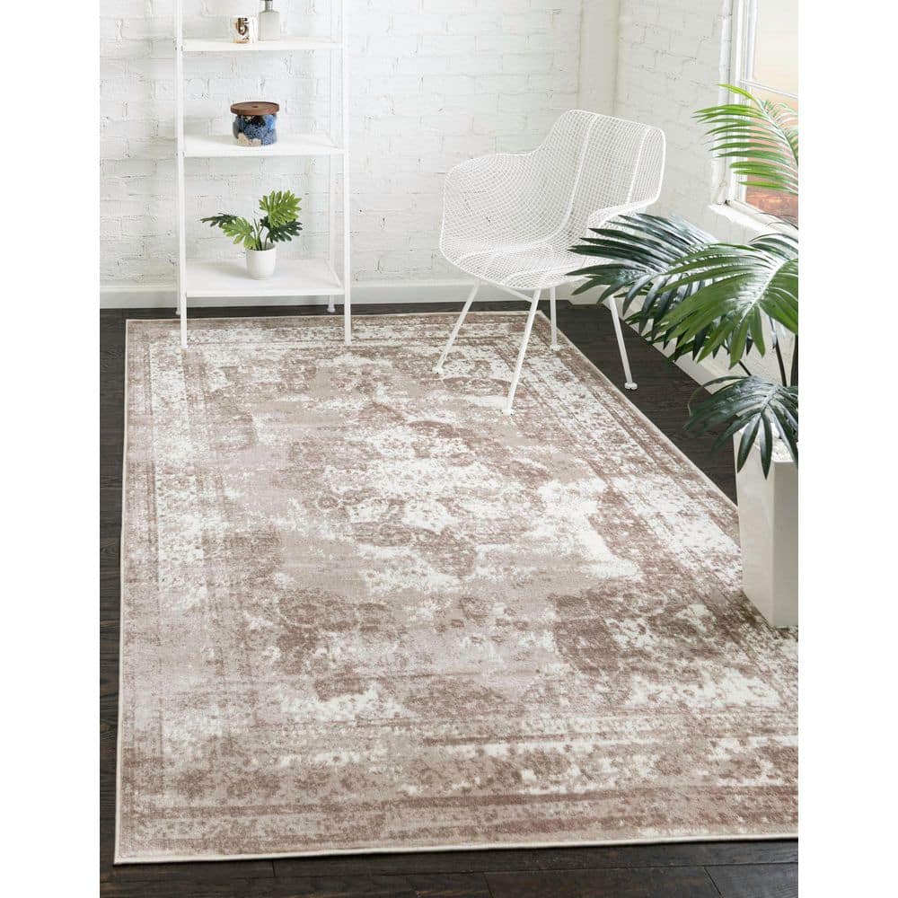 Salle Garnier Beige Rectangular Stain-Resistant Area Rug
