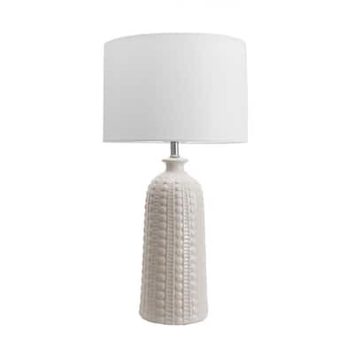 Flint 30 in. Cream Transitional Table Lamp with Shade