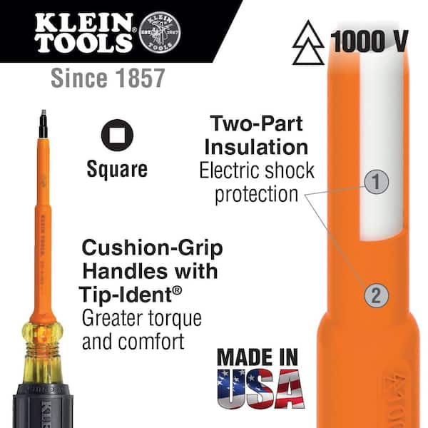 7 in. #1 Square-Recess Insulated Screwdriver