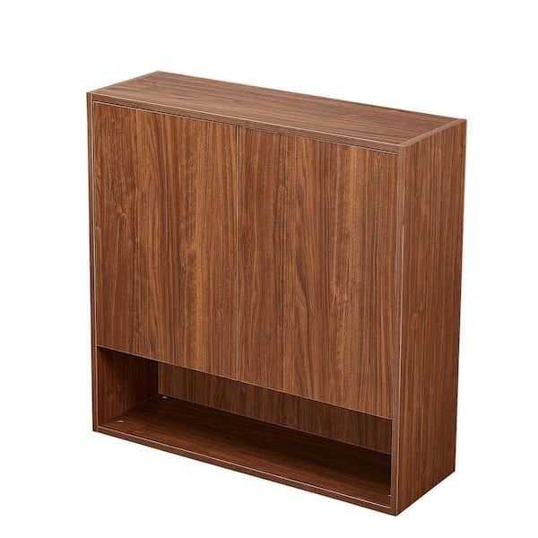 Madison 36 in. W x 11.8 in. D x 36 in. H Bathroom Storage Wall Cabinet in Brown Walnut