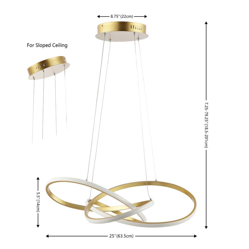 Gold Abstract LED Aluminum Pendant Light